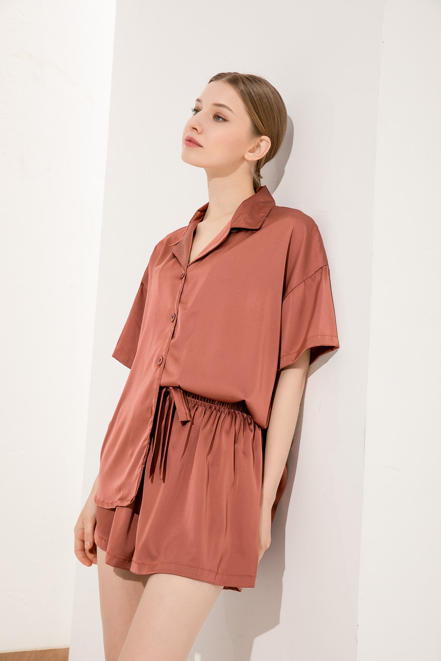 Olivia Relaxed Fit Satin Pyjamas