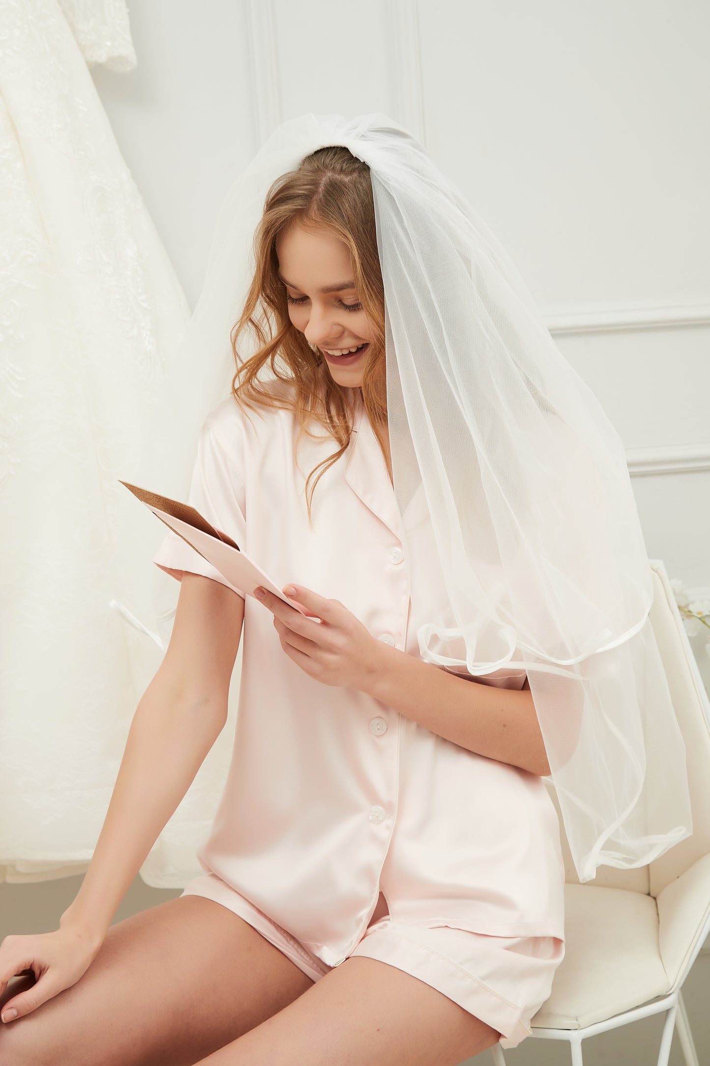 Personalised Lux Wedding Satin Pyjamas