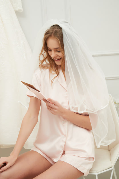 Personalised Lux Wedding Satin Pyjamas