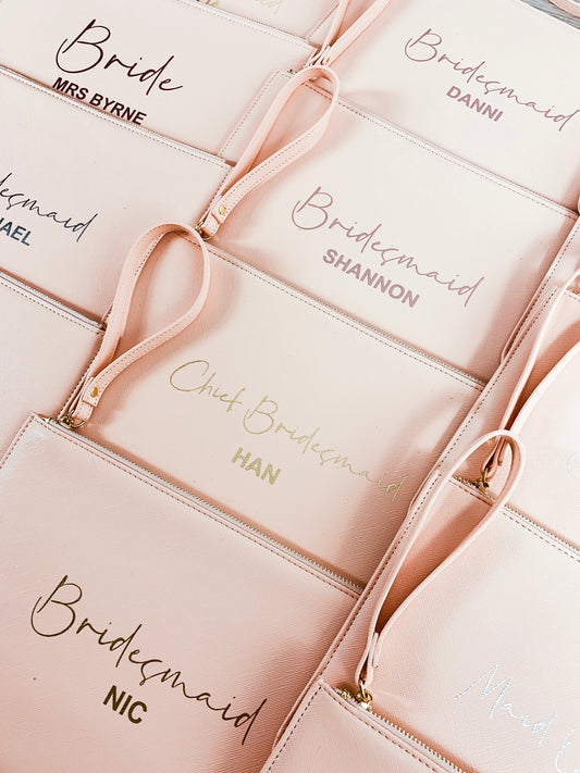 Personalised Luxury Bridal Party Pouch Bag