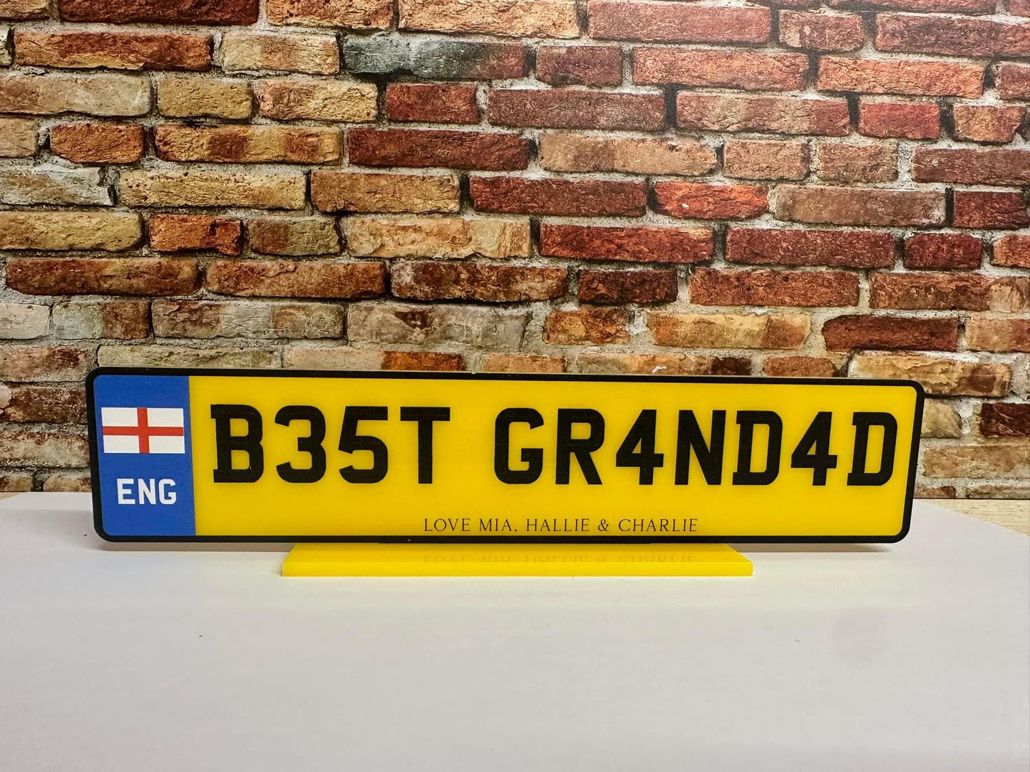 Number Plate Sign with Stand