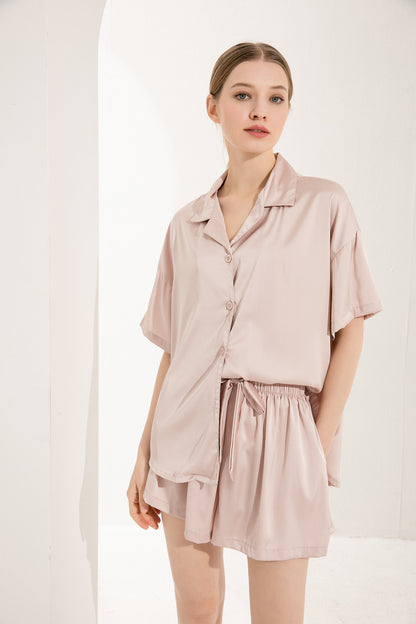 Script Relaxed Fit Satin Pyjamas