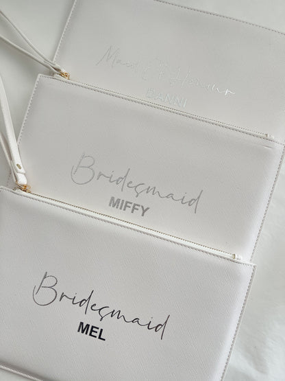 Personalised Luxury Bridal Party Pouch Bag