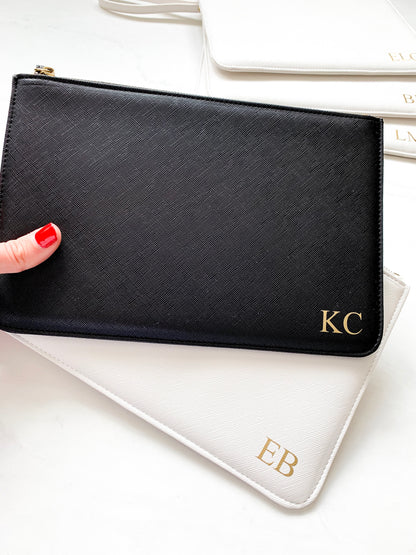 Personalised Luxury Monogrammed Pouch Bag