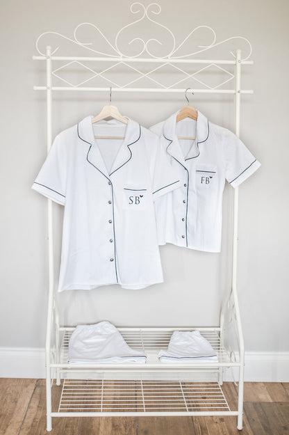 Personalised Monogrammed Heart Cotton Pyjamas