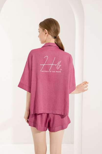 Holly Linen Personalised Bridal Pyjamas