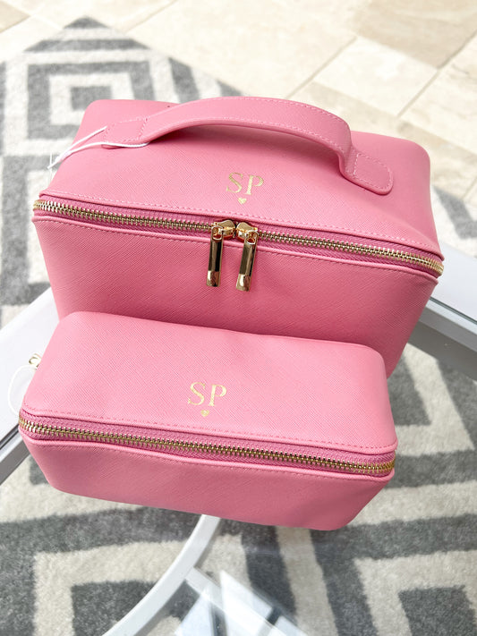 Monogrammed Heart Luxe Accessory Case