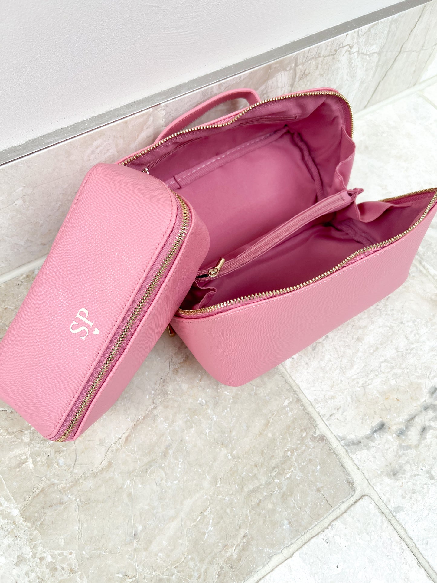 Monogrammed Heart Luxe Accessory Case