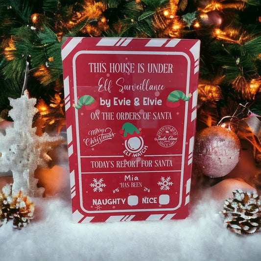 Elf Report Sign - Personalised