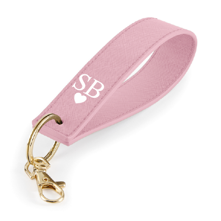 Monogrammed Heart Loop Key Ring