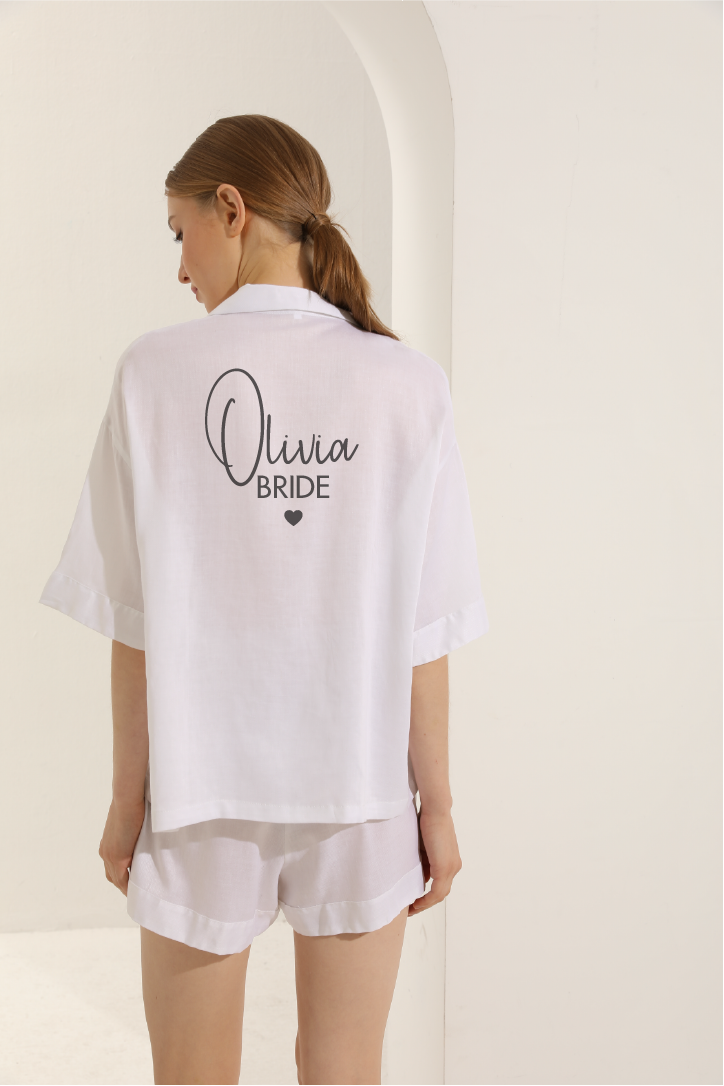 Olivia Linen Personalised Bridal Pyjamas