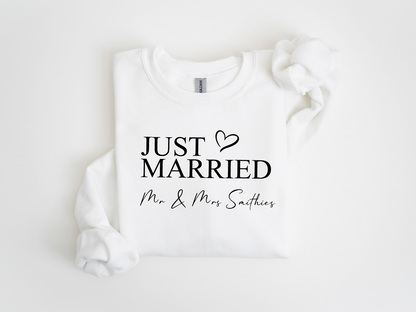 Just Married Heart Sweatshirt