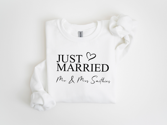 Just Married Heart Sweatshirt