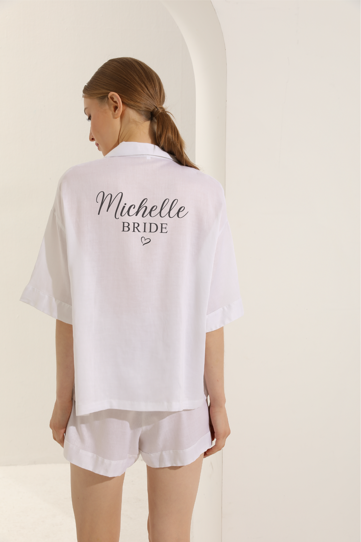 Michelle Linen Personalised Bridal Pyjamas